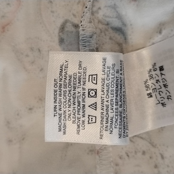 Lands' End Shirt Womens XS White Floral Short Sleeve Loose Fit Light - Picture 5 of 8